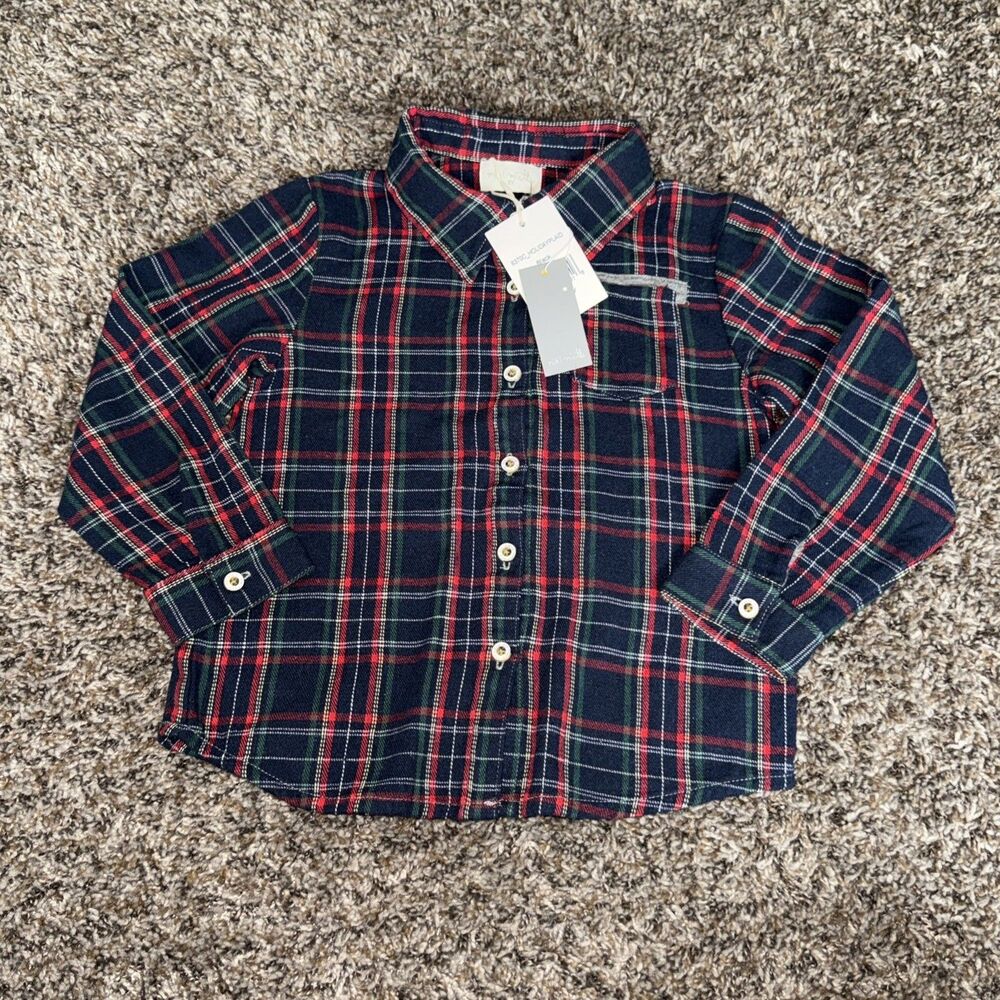 Kids 5 Year Holiday Plaid Shirt Miki Miette